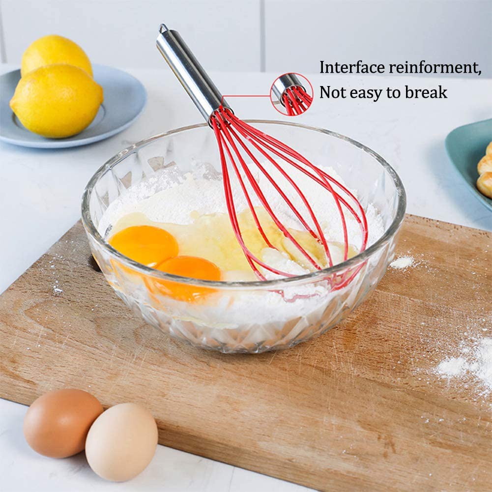 Dụng Cụ Đánh Trứng Bằng Thép Không Gỉ Và Silicone Tiện Dụng