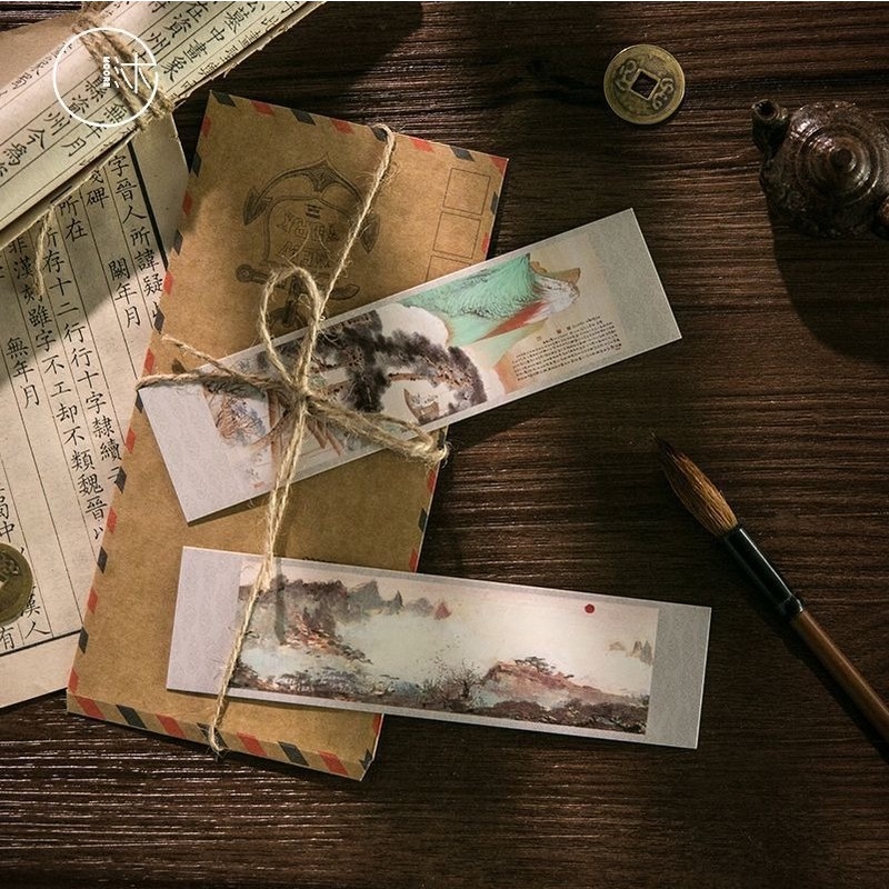 Hộp 30 thẻ đánh dấu sách phong cách Trung Hoa thời trang