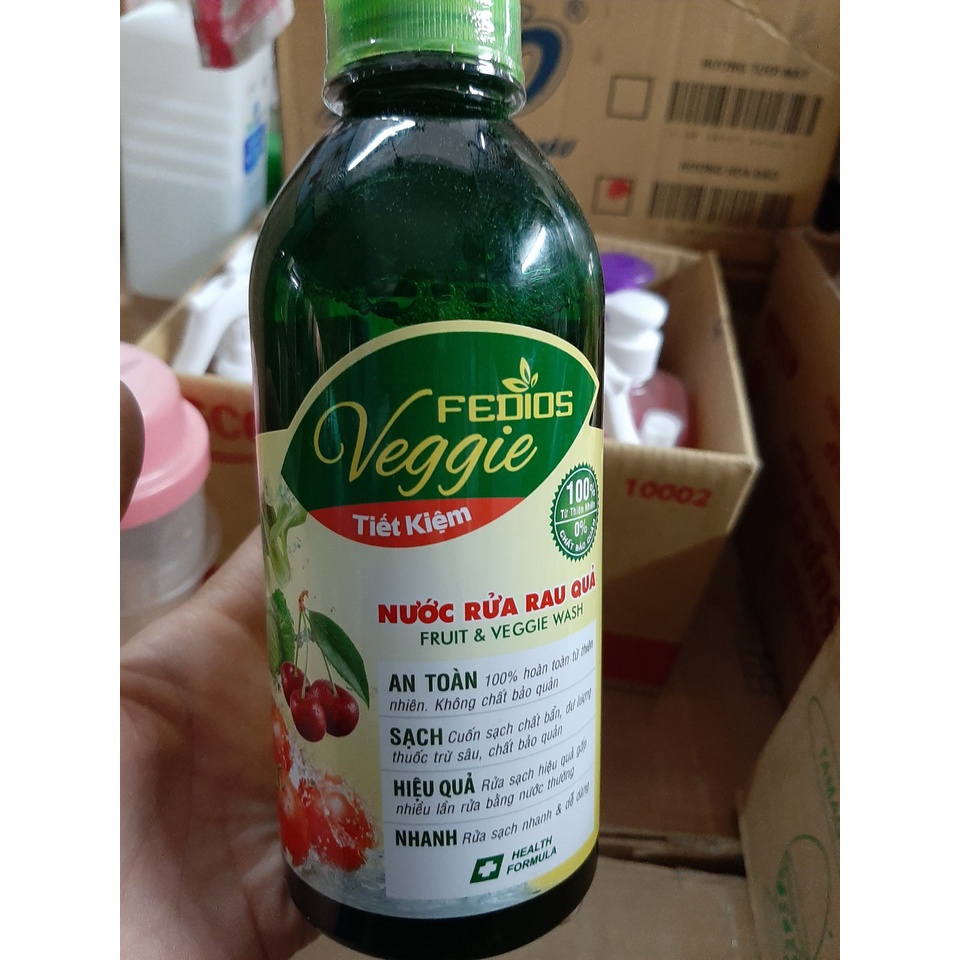 Nước rửa rau củ quả, trái cây FEDIOS VEGGIE 400ml, sạch gấp nhiều lần so với nước, 100% từ thiên nhiên an toàn tuyệt đối