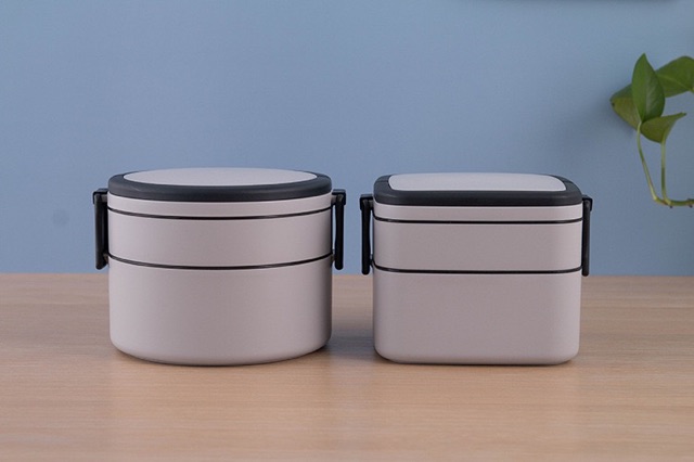 Hộp đựng cơm, thức ăn 2 ngăn kèm thìa ms4599