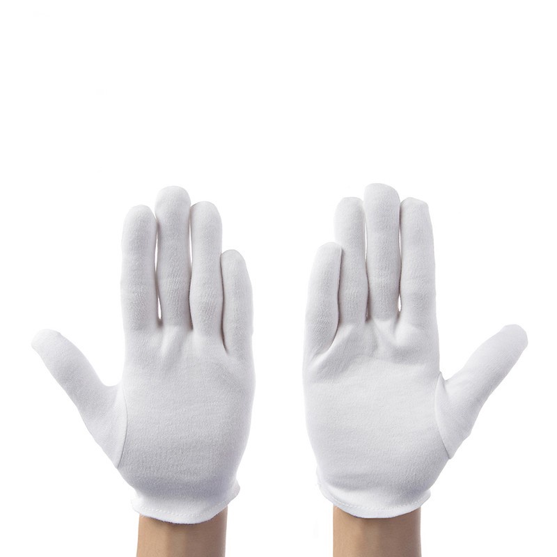 1 Đôi Găng Tay Cotton Mềm Mại Màu Trắng Thoáng Khí Dùng Phục Vụ / Làm Việc / Kiểm Tra Tiền Xu