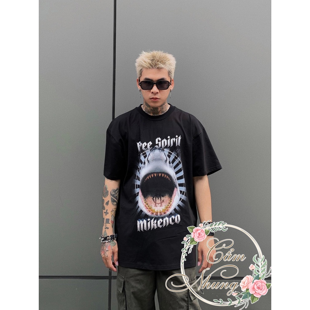 Áo Thun Tay Lỡ Shark Free Spirit - CAMNHUNG Áo Thun Nam Nữ Unisex Hot Hit