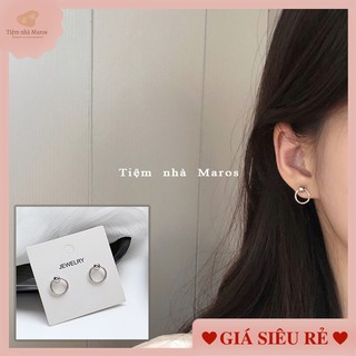Bông tai / Khuyên tai nữ hình tròn nhỏ xinh phong cách Hàn Quốc tiệm nhà Maros