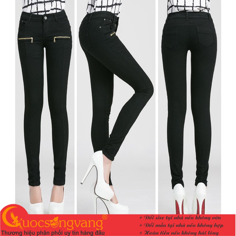 Quần nữ quần jean nữ đẹp co giãn skinny túi khóa GLQ008 Cuocsongvang