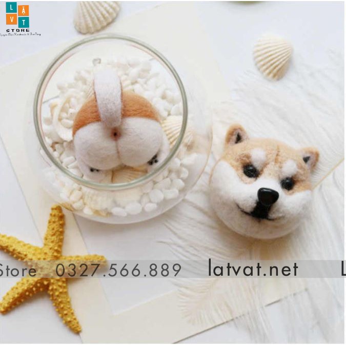 [NEW] Bộ Kit Len Chọc Hình Mông Thú Cưng Siêu cute đáng yêu và đơn giản cho những sen mới, Bộ Handmade quà tặng ý nghĩa