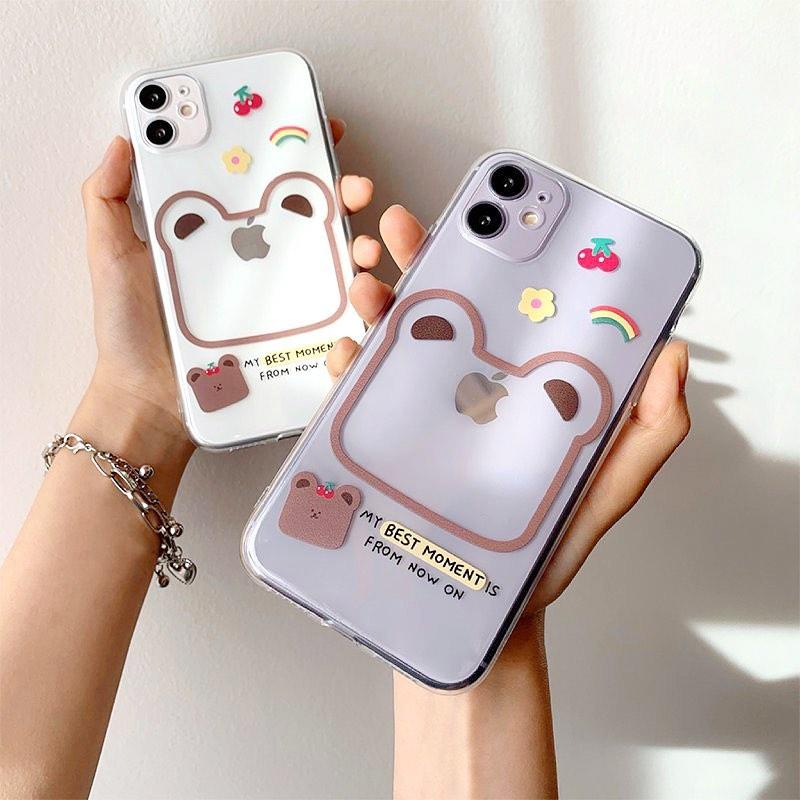 BEAR FRAME CASE // Ốp Trong Suốt Khung Hình Gấu Nâu