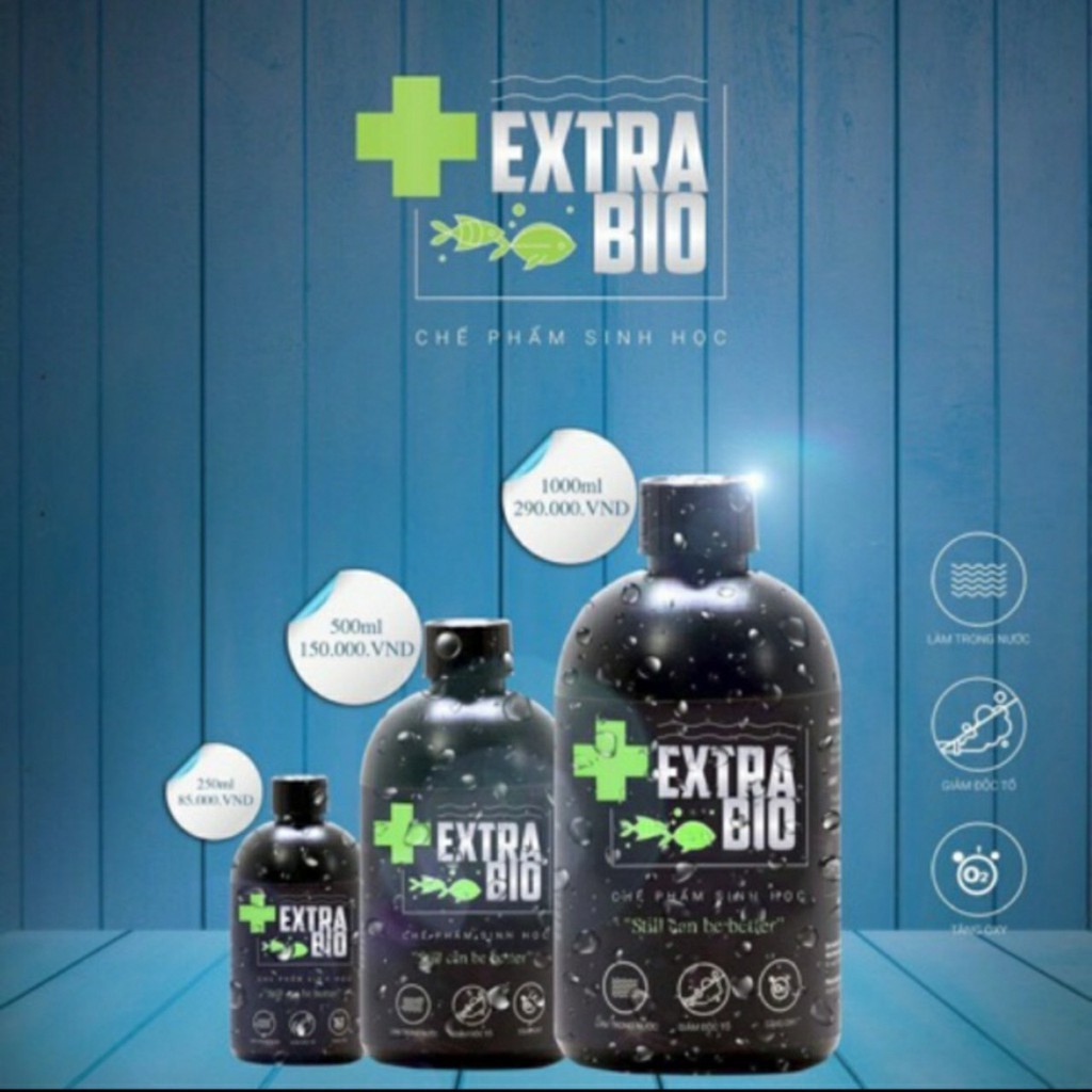 Men Vi Sinh Extra Bio cao cấp cho cá cảnh - ExtraBio 250ml 500ml 1000ml