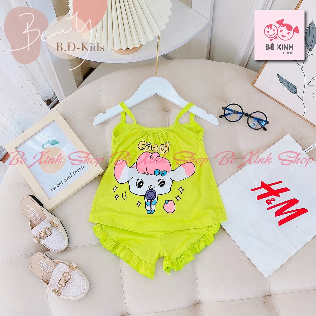 Bé gái Quần áo đồ bộ hè 2 dây cho bé gái Minky Mom [Cực Hot] Bộ hai 2 dây sét đồ cho bé gái mùa hè vải thun lạnh 2_DÂY