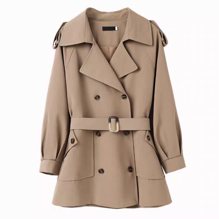 Áo Trench Coat Size XS Dáng Ngắn Có 3 Màu Đen, Vàng, Nâu