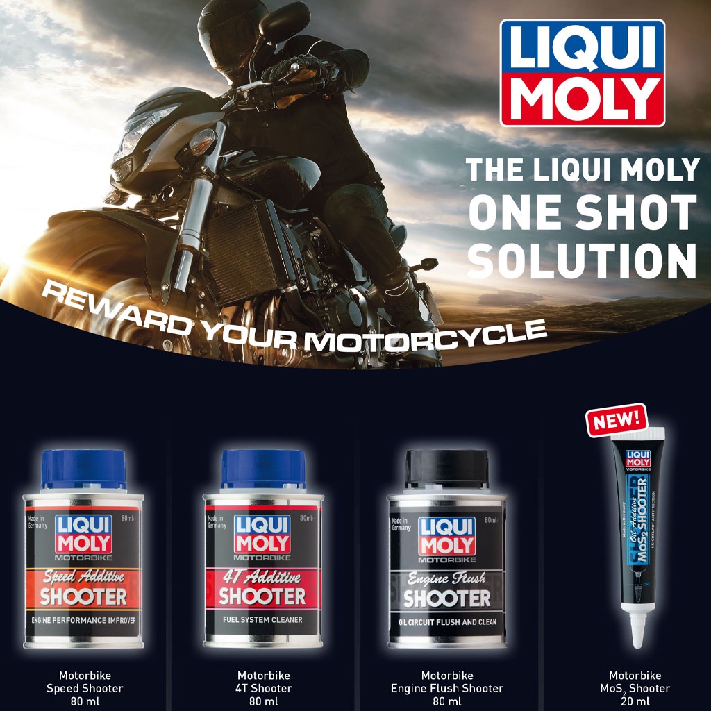 Dung dịch vệ sinh buồng đốt xe máy Liqui Moly 4T Additive Shooter 80ml. Chai vệ sinh buồng đốt, vệ sinh kim phun xăng