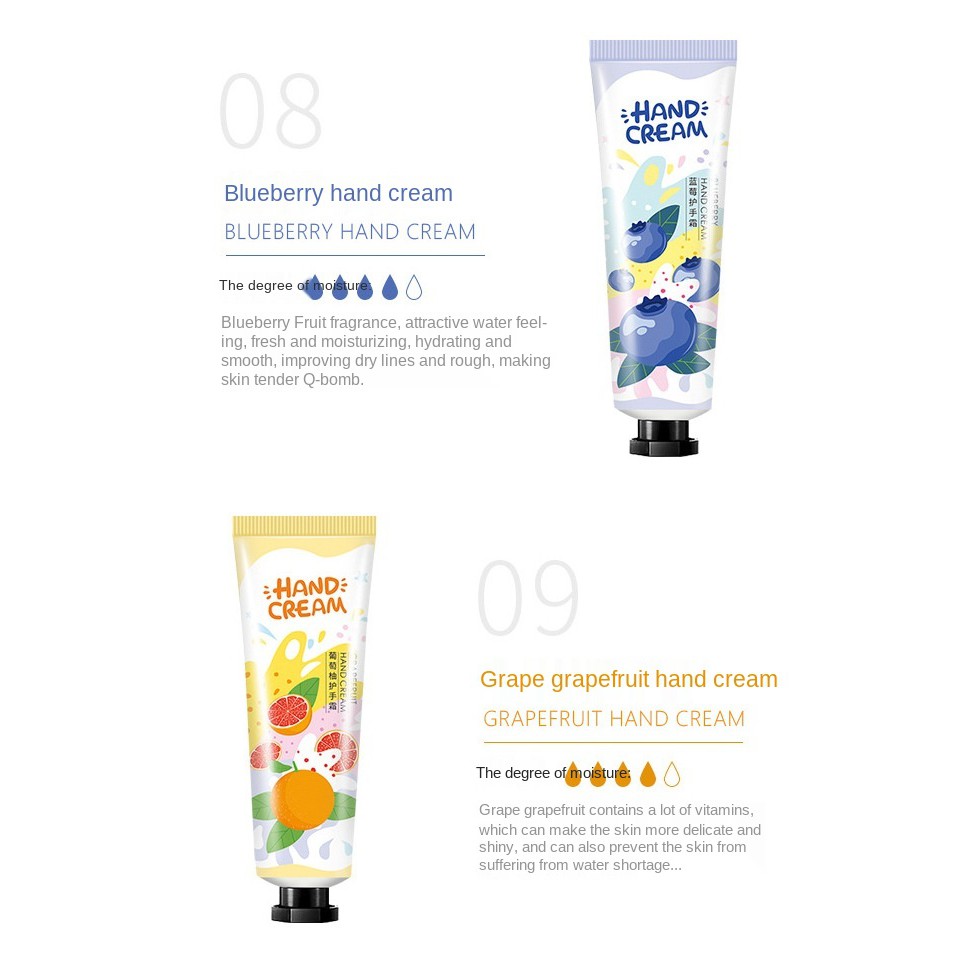 Kem Dưỡng Da Tay 30g Hương Trái Cây Chống Đóng Băng Chống Khô Da Có Hương Thơm Thực Vật Thông Dụng Cho Nam Và Nữ