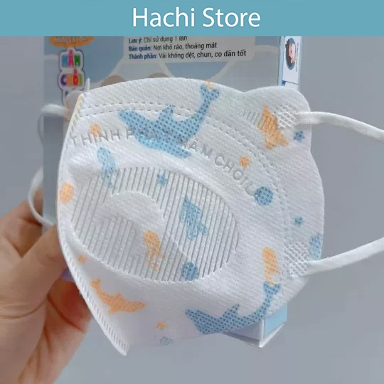 Khẩu trang mầm chồi lá Thịnh Phát cho bé, khẩu trang y tế dùng 1 lần cho bé từ 6-10 tuổi - hachi store