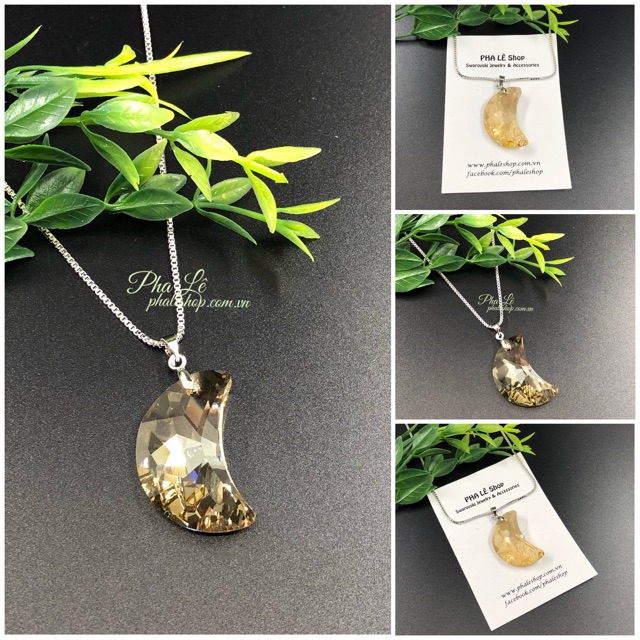 Mặt Dây Chuyền Pha Lê Swarovski Hình Trăng Khuyết S30mm
