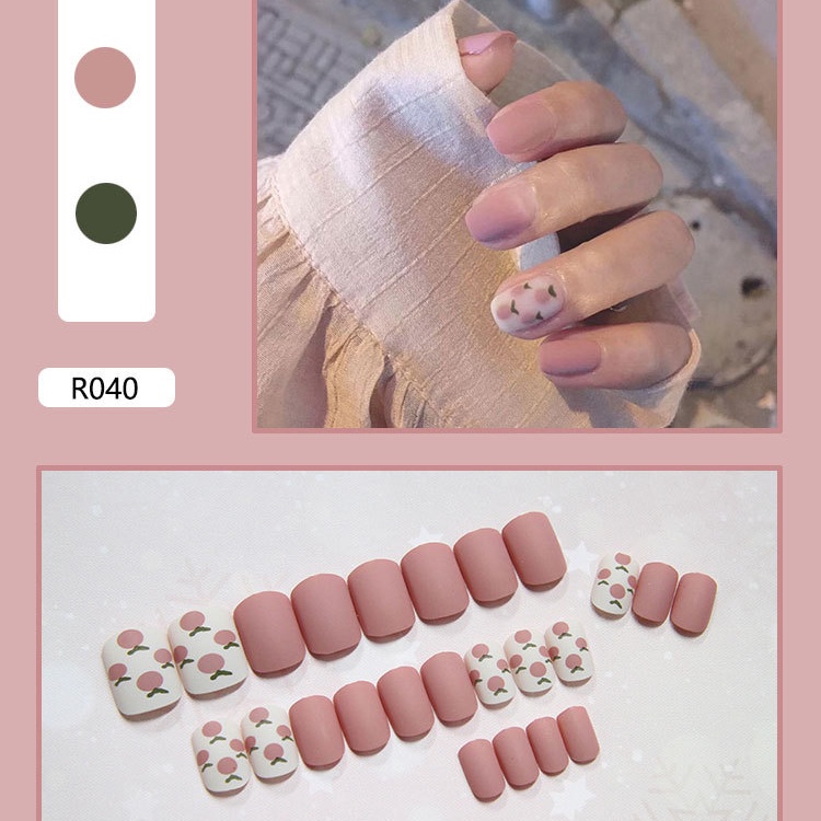 Fake nails/24pcs/box/complete fashion fake nails/wearable fake nail stickers/waterproof durable nail art stickers/multifunctional light manicure/manicure/accessories fashion accessories/nail accessories