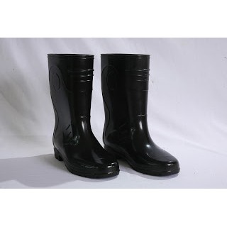 Ủng cao su Hoa san cao cổ màu đen có lót nam/ nữ ( bốt boot)