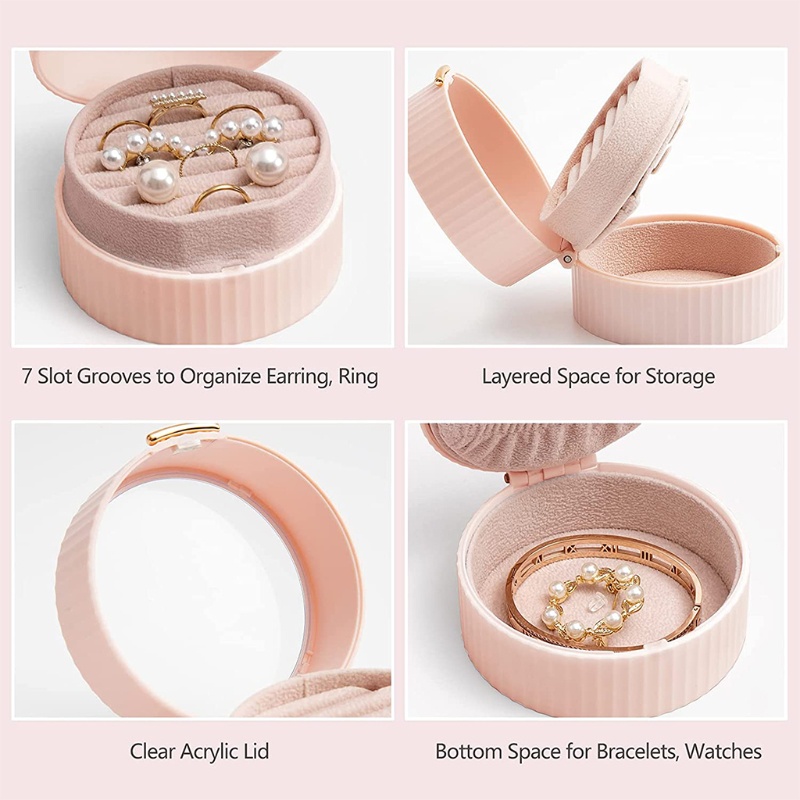 Hộp Đựng Trang Sức Màu Trắng Phân Loại Hình Tròn Tiện Dụng