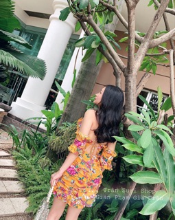 Đầm Thiết Kế Hoa Trễ Vai
