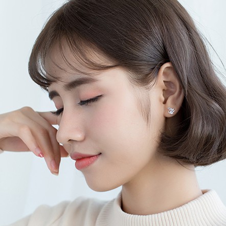 Khuyên tai Bạc thiên nga, Hoa tai Bạc nữ gắn đá -𝑨̉𝒏𝒉 +𝑽𝒊𝒅𝒆𝒐 𝒕𝒉𝒂̣̂𝒕 Cam kết CHUẨN BẠC _ TUNA SILVER