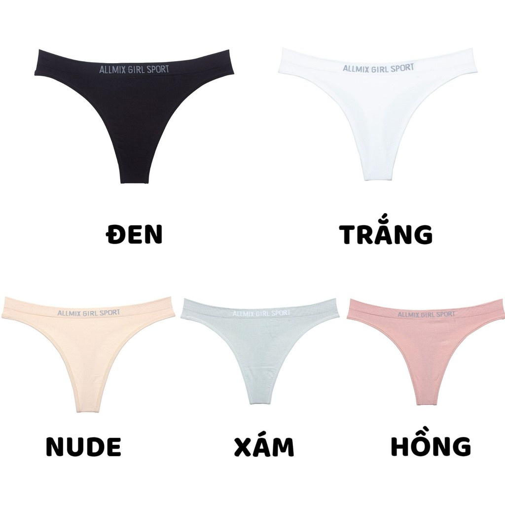 Quần Lọt Khe Nữ ❤️FREESHIP❤️ Quần Lót Nữ Cotton Lọt Khe cạp in chữ ALLMIX GIRL SPORT cá tính mã 5868
