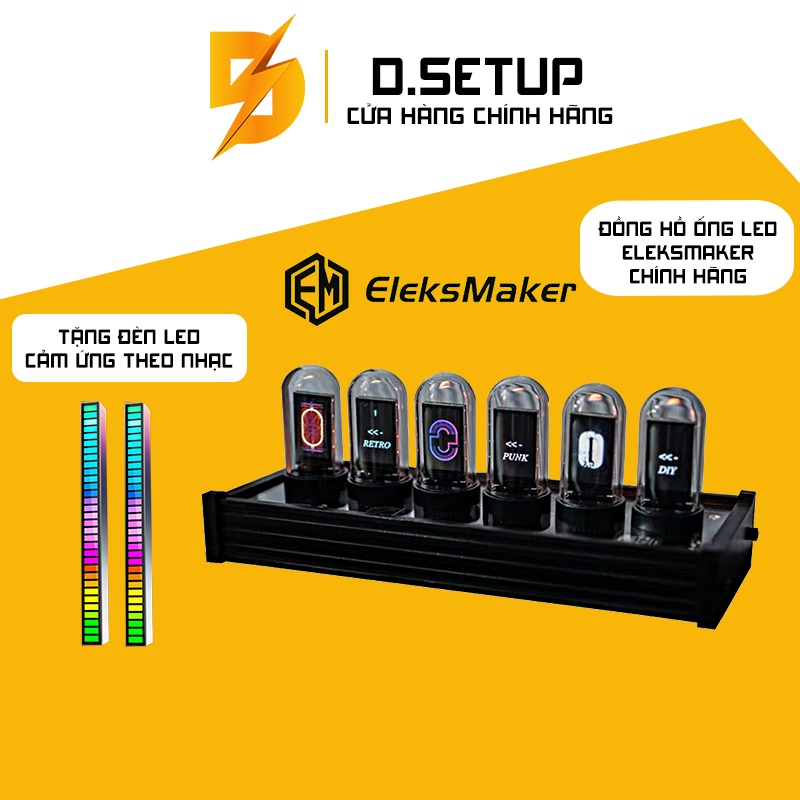 Đồng hồ Eleksmaker IPS Colorful LED Tube APP ( CHÍNH HÃNG ) - Đồng hồ màn hình led ống để bàn elekstube ips