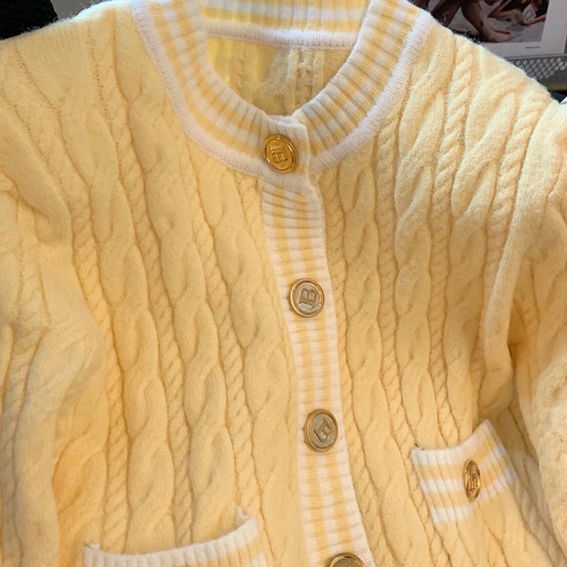 Áo Khoác Sweater Dệt Kim Tay Dài Cổ Tròn Kiểu Phương Tây Xinh Xắn Cho Nữ