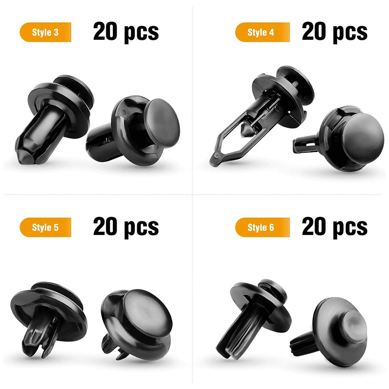 Set 120 Ốc Vít Nhựa 6.3mm 8mm 9mm 10mm Thay Thế Chuyên Dụng Cho Xe Hơi