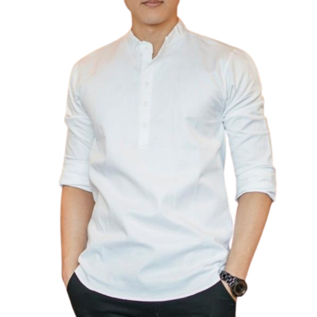 Áo Sơ Mi Nam Màu Trơn Dài Tay Cổ Trụ ( Cổ Tàu) Mẫu VK08 Thời Trang Cao Cấp PONIVALAZA  Trẻ Trung Năng Động