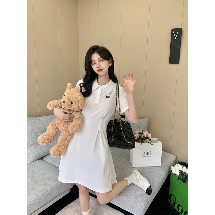 Đầm Thun polo Dáng Chữ A Ôm Eo Thời Trang Hàn Quốc Cho Nữ