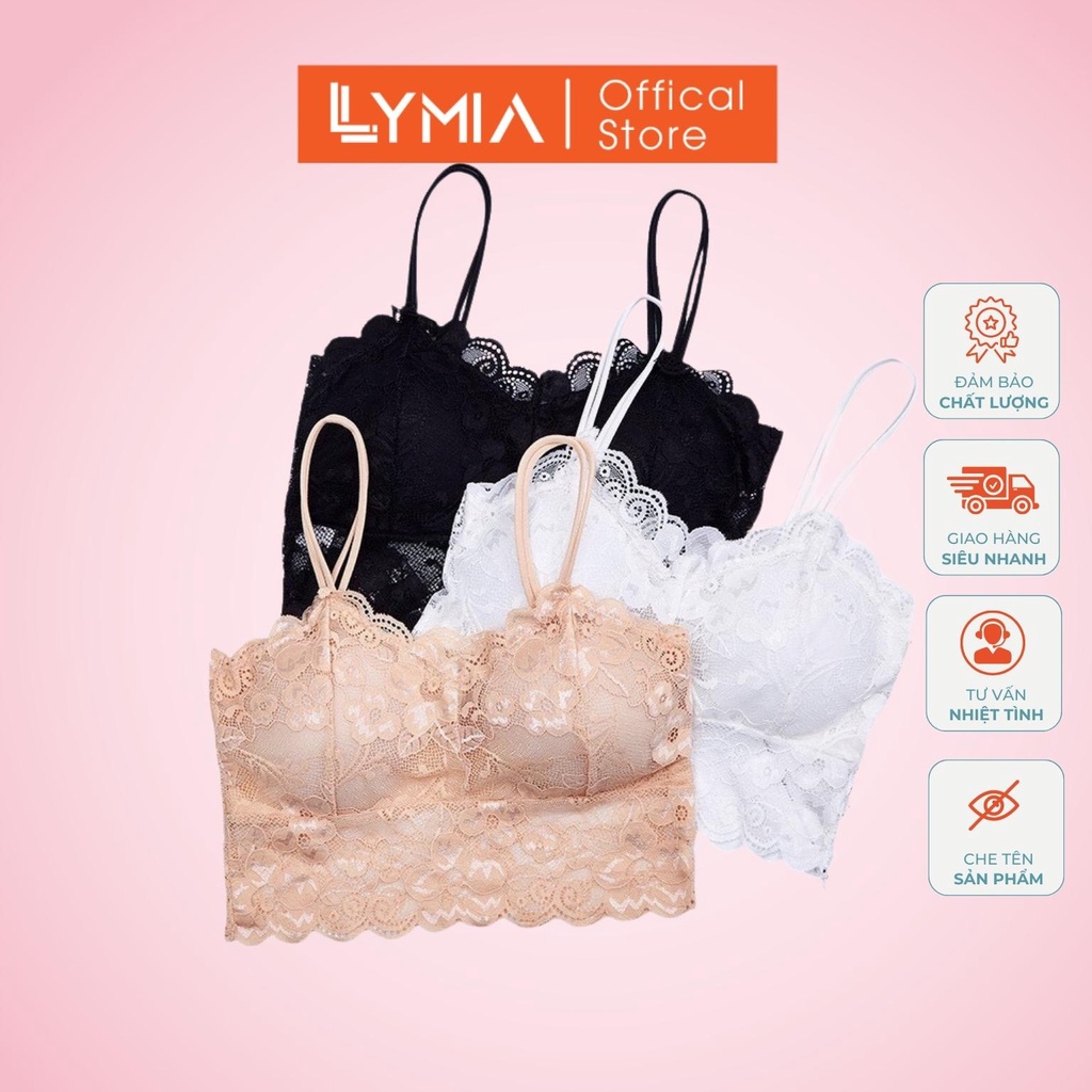 Áo lót bra nữ LYMIA ren hoa 2 dây mã 9001
