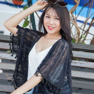 Áo kimono ren đi biển