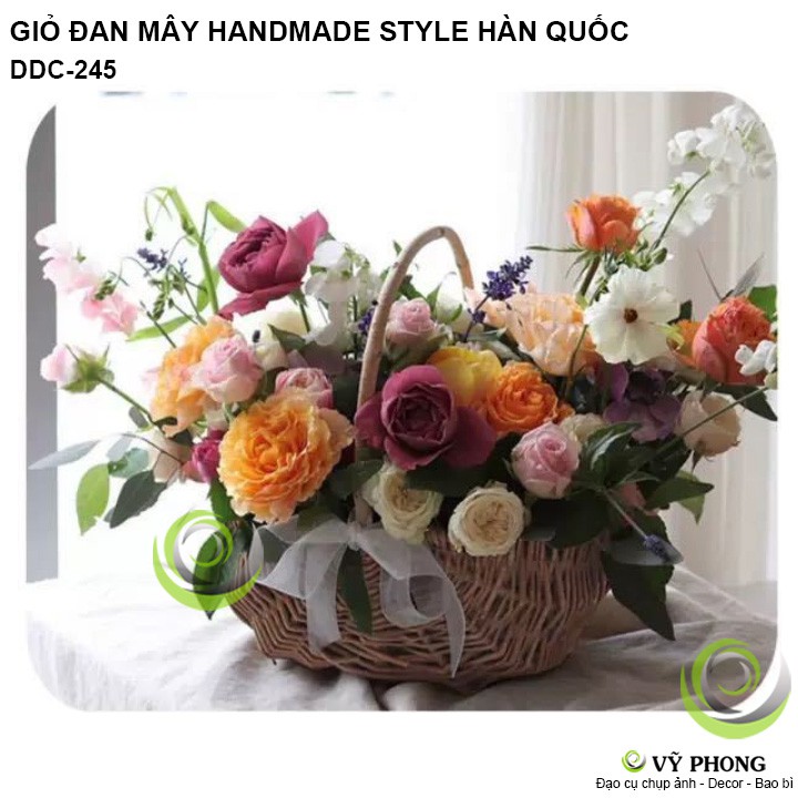 GIỎ XÁCH ĐAN MÂY TÚI XÁCH HANDMADE TỰ NHIÊN PHONG CÁCH HÀN QUỐC ĐI PICNIC ĐẠO CỤ CHỤP ẢNH SẢN PHẨM INS DDC-245