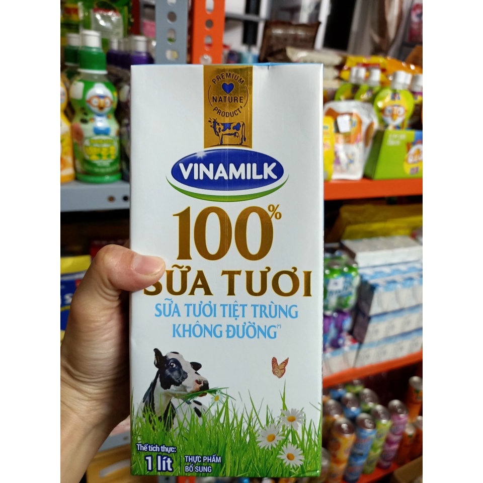 Sữa tươi không đường Vinamilk 100% Sữa Tươi hộp 1 lít