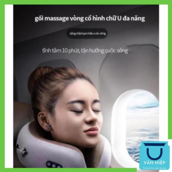 Gối Massage Chữ U - Gối Massage Cổ Vai Gáy Hồng Ngoại Đa Năng