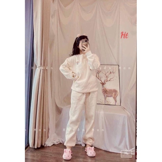 Bộ nỉ ngoại cún in tay H2B