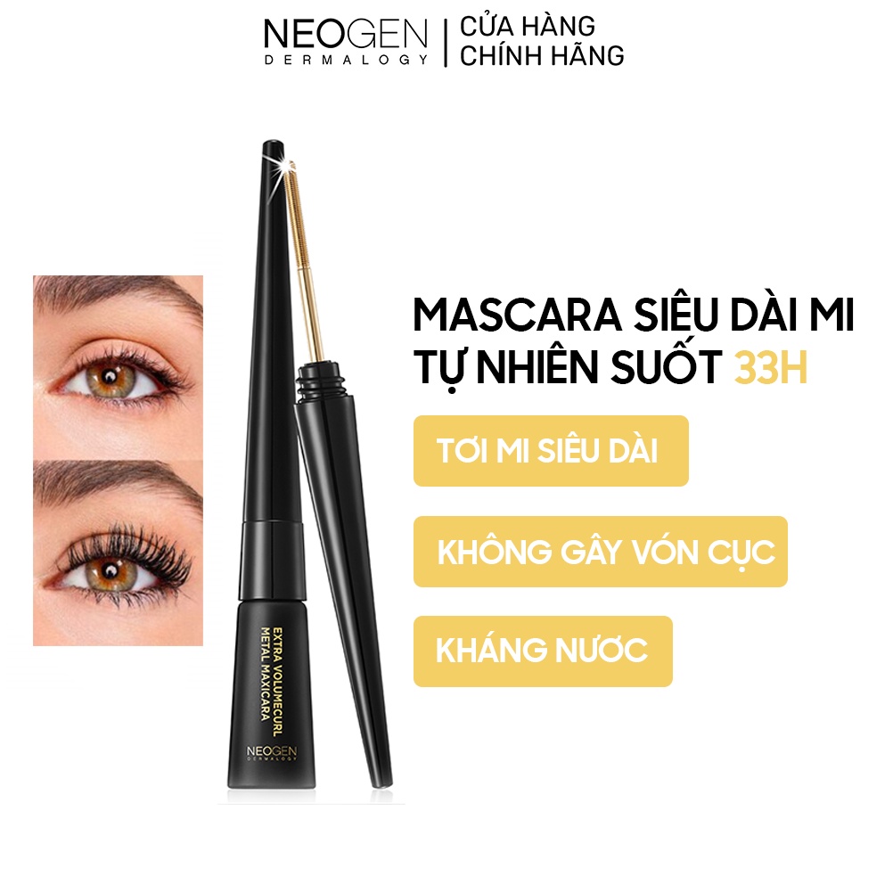 Mascara Kim Loại Giữ Mi Cong Và Dài Trong 33 Giờ Neogen Dermalogy Extra Volume Curl Metal Maxicara 01 Black 4ml