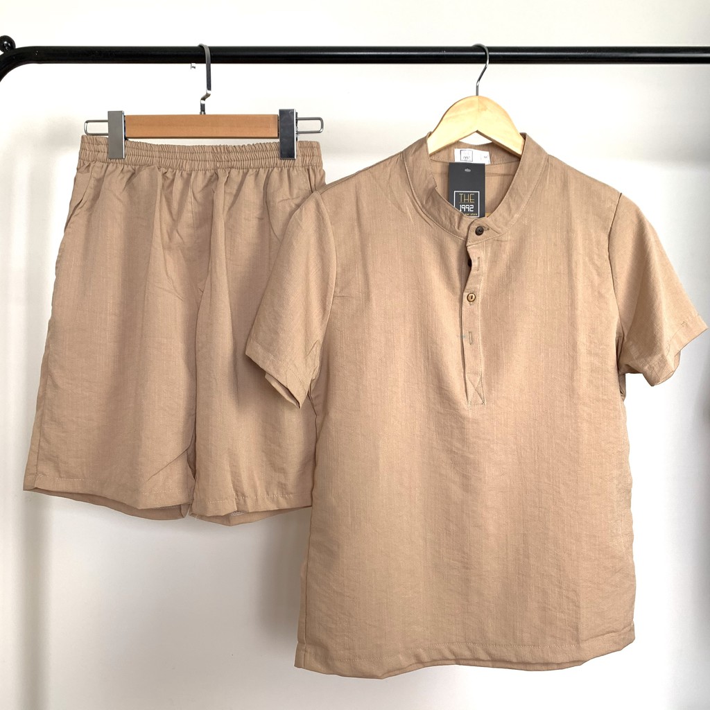 Bộ quần áo đũi nam bộ đồ nam vải đũi dày dặn , bộ đũi nam thời trang hè mặc nhà | BigBuy360 - bigbuy360.vn