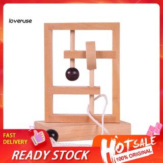 Đồ chơi luồn dây thừng giải đố rèn luyện trí não bằng gỗ 3D cho trẻ em/người lớn
