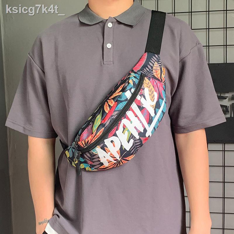 ❆☽♘thương hiệu thời trang túi đeo chéo thể thao nam đường phố Nhật Bản ba lô nhỏ ngực hip hop vai nữ sinh thắt lưng t