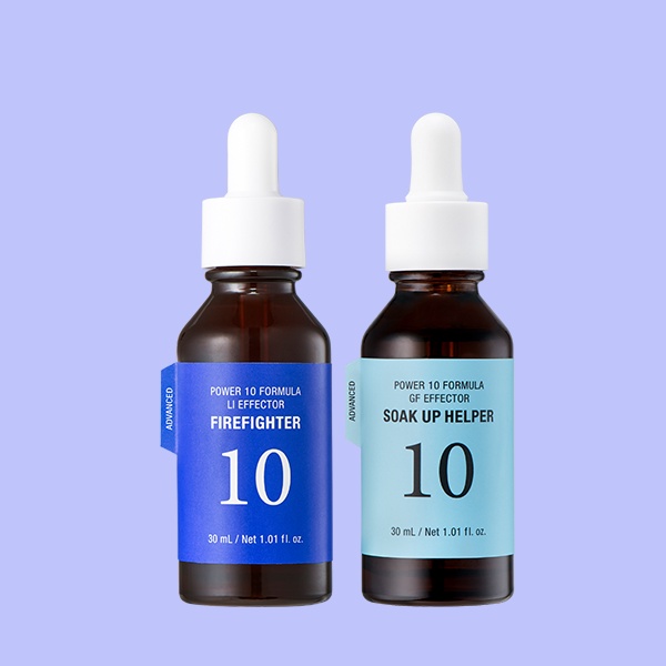 Combo Căng Mướt Dịu Nhẹ It's Skin tinh chất Power 10 GF bản mới 30ml + Tinh chất Power 10 LI bản mới 30ml