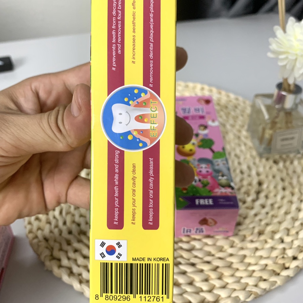 Kem đánh răng cho bé BAMBI KIDs Hàn Quốc Làm Trắng, ngừa sâu răng Kem Đánh Răng Trẻ Em Trên 2 Tuổi Tuýp 60gr