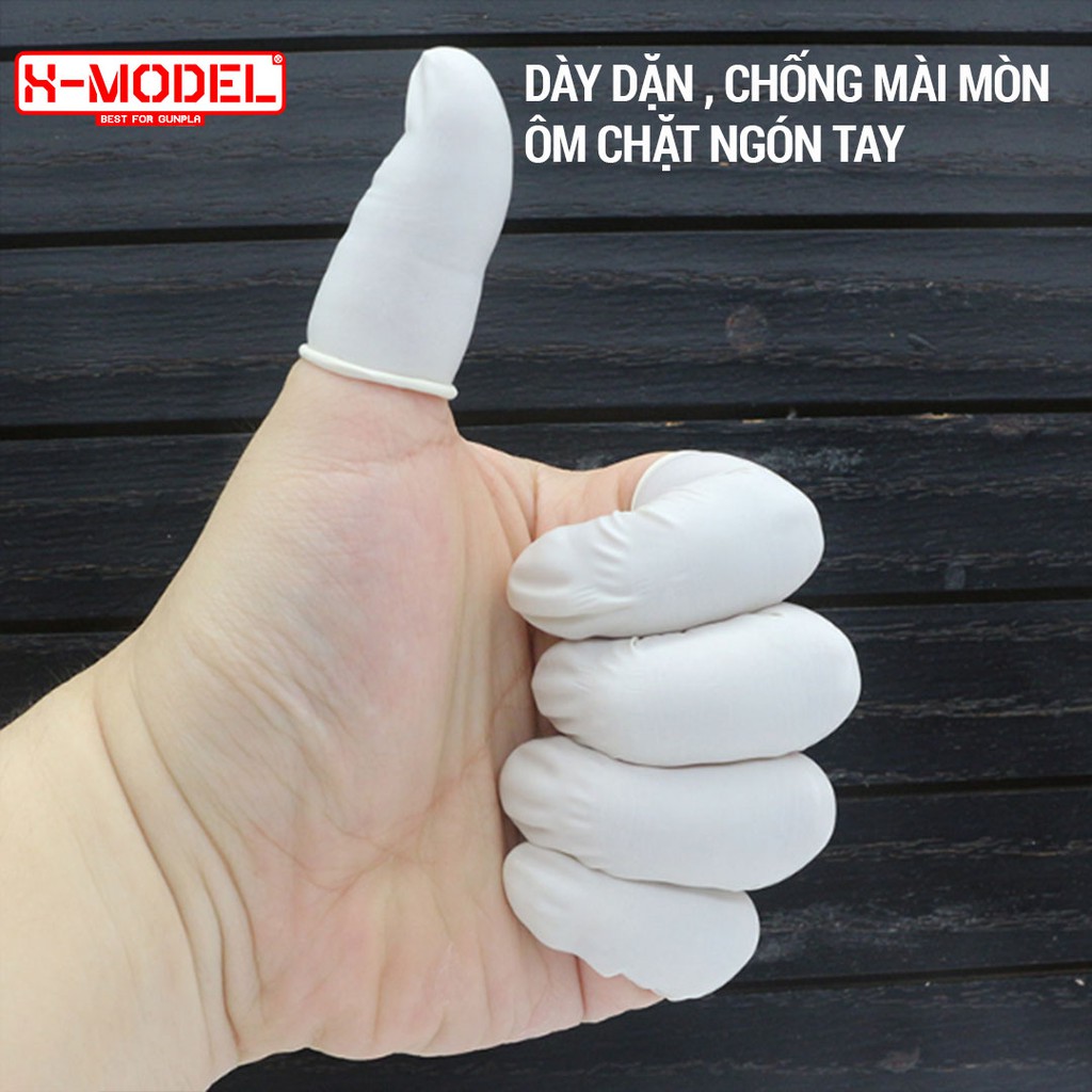 Bộ 10 lót bọc ngón tay cao su chống trơn trượt, chống mài mòn độ đàn hồi cao, an toàn bảo vệ tay khi dùng XMODEL XM01