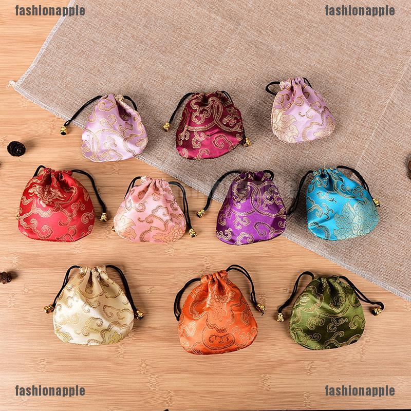 Set 10 túi rút bằng lụa  phong cách Trung Hoa đựng nữ trang tiền xu