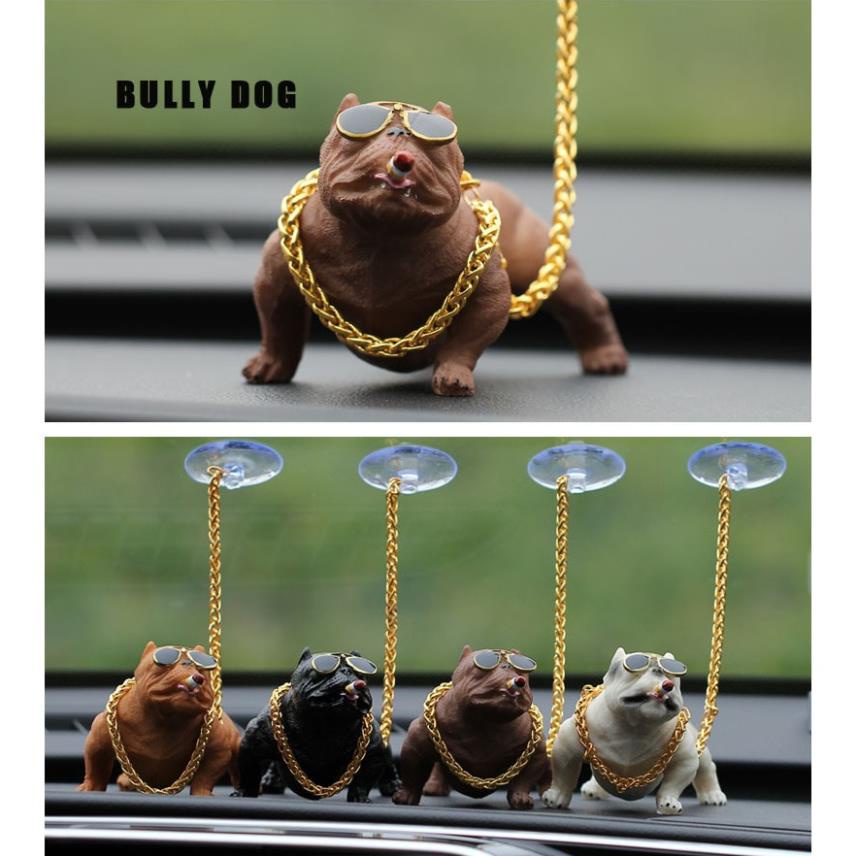 Bộ 4 chó Pitbull trang trí taplo ô tô nhà cửa cực ngầu HÌNH CHỤP THẬT