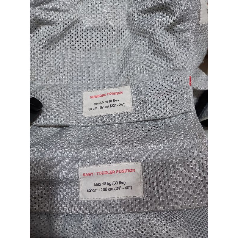 Địu trợ lực vải lưới babybjorn xám cho bé ms27