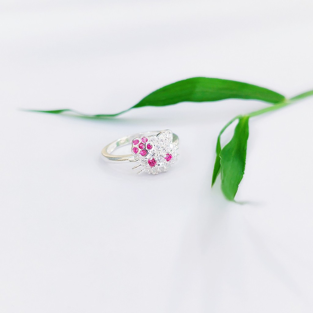 Nhẫn bạc nhẫn mèo hello kitty bạc ta cho bé _ Van jw