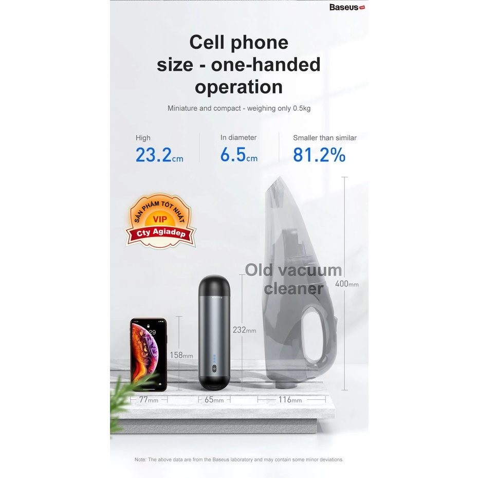 Máy hút bụi mini cầm tay, bỏ túi Baseus pin sạc siêu mạnh, siêu xịn 4000Pa đạt chuẩn chất lượng châu âu chính hãng