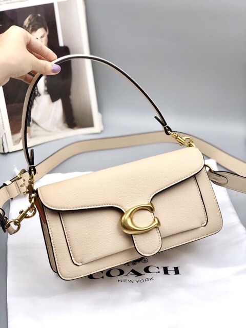 Túi C0ach tabby màu kem