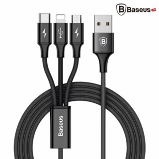 Cáp sạc baseus 3 đầu lightning,type-c và micro.