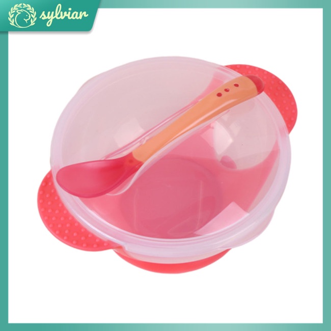 Bộ Tô Và Muỗng Tập Ăn Trong Suốt Thay Đổi Màu Sắc Theo Nhiệt Độ Tiện Dụng Cho Bé