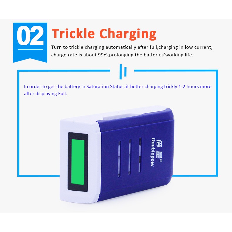 Bộ sạc pin tiểu (sạc pin AA, AAA) tốc độc cao Double pow, thông minh - DP-K209 + Tặng kèm 04 viên pin AA 1200mah